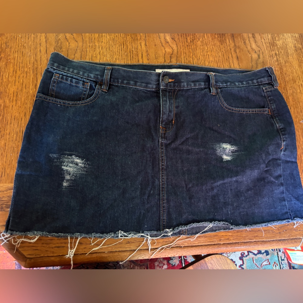 Old Navy Blue Mini Skirt destressed